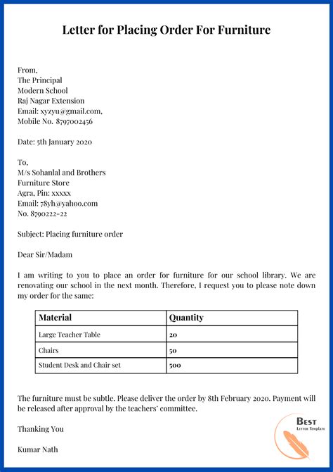 sample request letter for steel cabinet|Effective Request Letter for Chairs and Tables Sample.